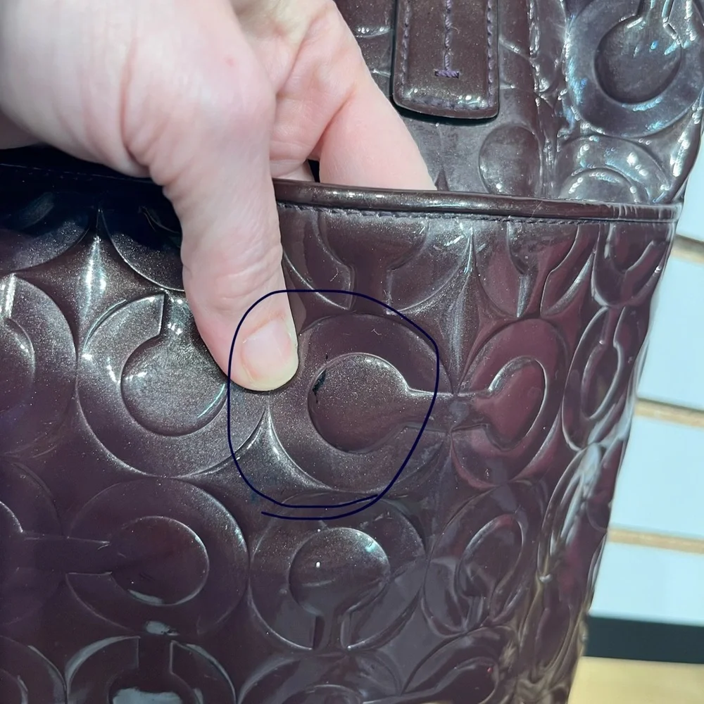 Coach Signature Patent Leather Gallery Tote - Picture 9 of 13